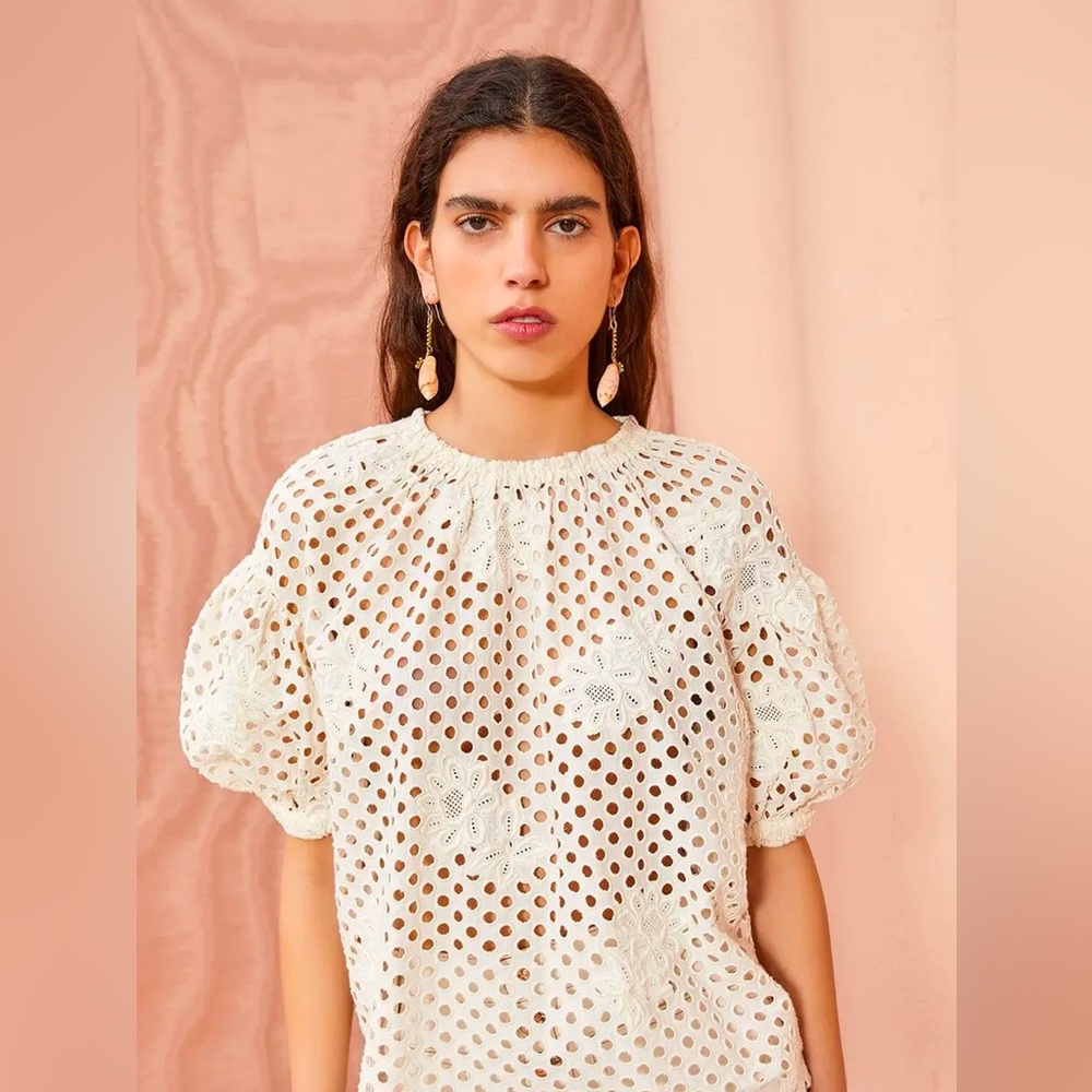 Ulla Johnson NWOT Grace Pearl Eyelet Blouse size 4